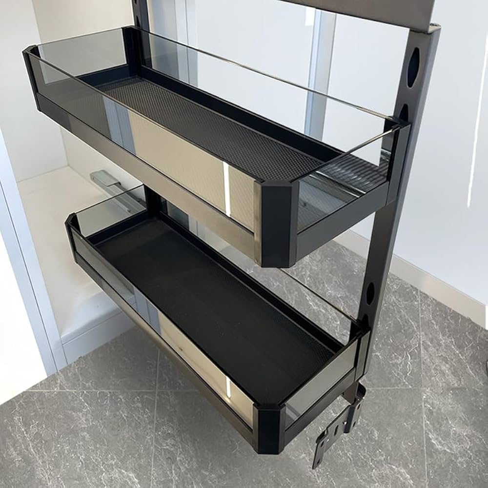 Glass Bottle Pull Out 2 Shelf 200MM  modular kitchen