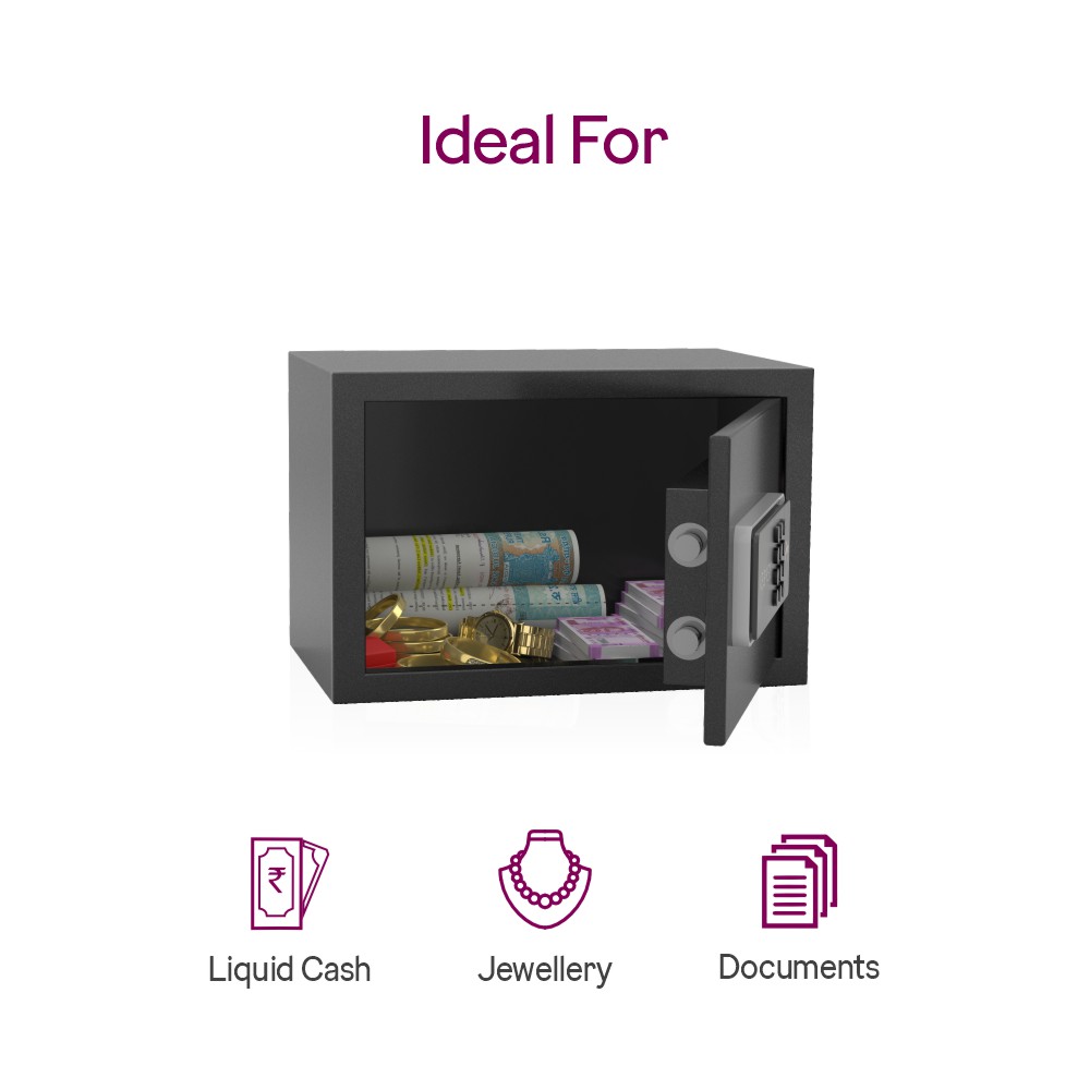 Godrej Security Solutions Godrej 8 litres Home Safe Digital Locking Systems (Digi, Ebony,, Grey)