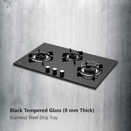 HBR 783 B - 3 Brass Burners Built-in Hob, Auto Electric Ignition